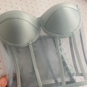 Mint Grenn Short Corset,Green Bustier,Green Crop Tops