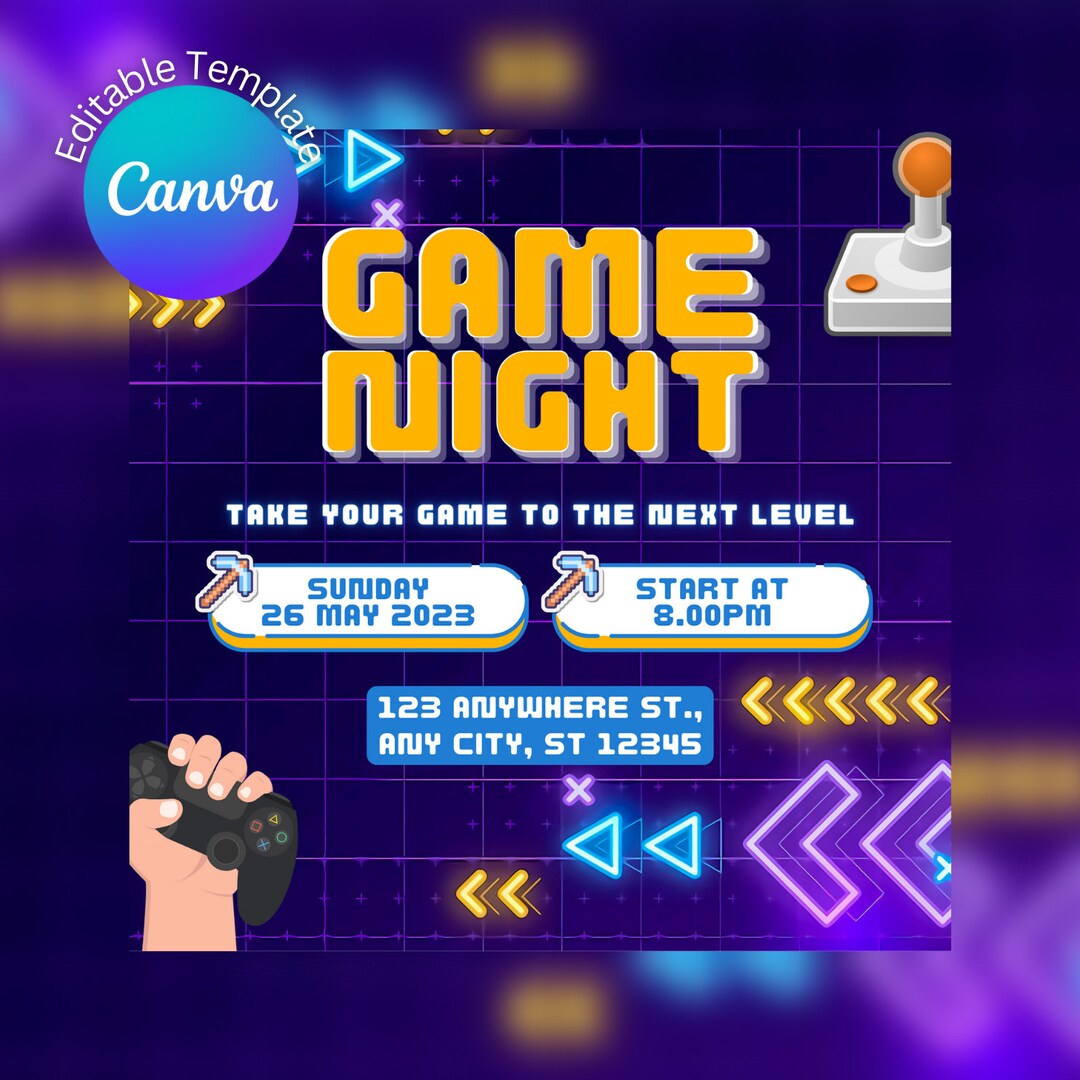Game Night Social Media Post Template Etsy