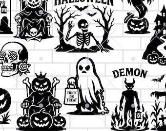 Halloween Bundle Svg Digital Download  Spooky Cute Design for Cricut & Silhouette Cut files Halloween Pumpkin printable iron on vinyl