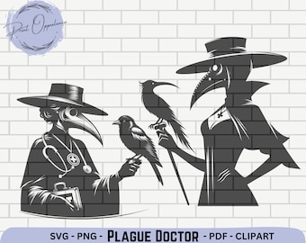 Kobieta Plague Doctor Svg Digital Pobierz pliki wektorowe na koszulkę Plague Doctor PNG Natychmiastowe pobieranie, sylwetka doktora