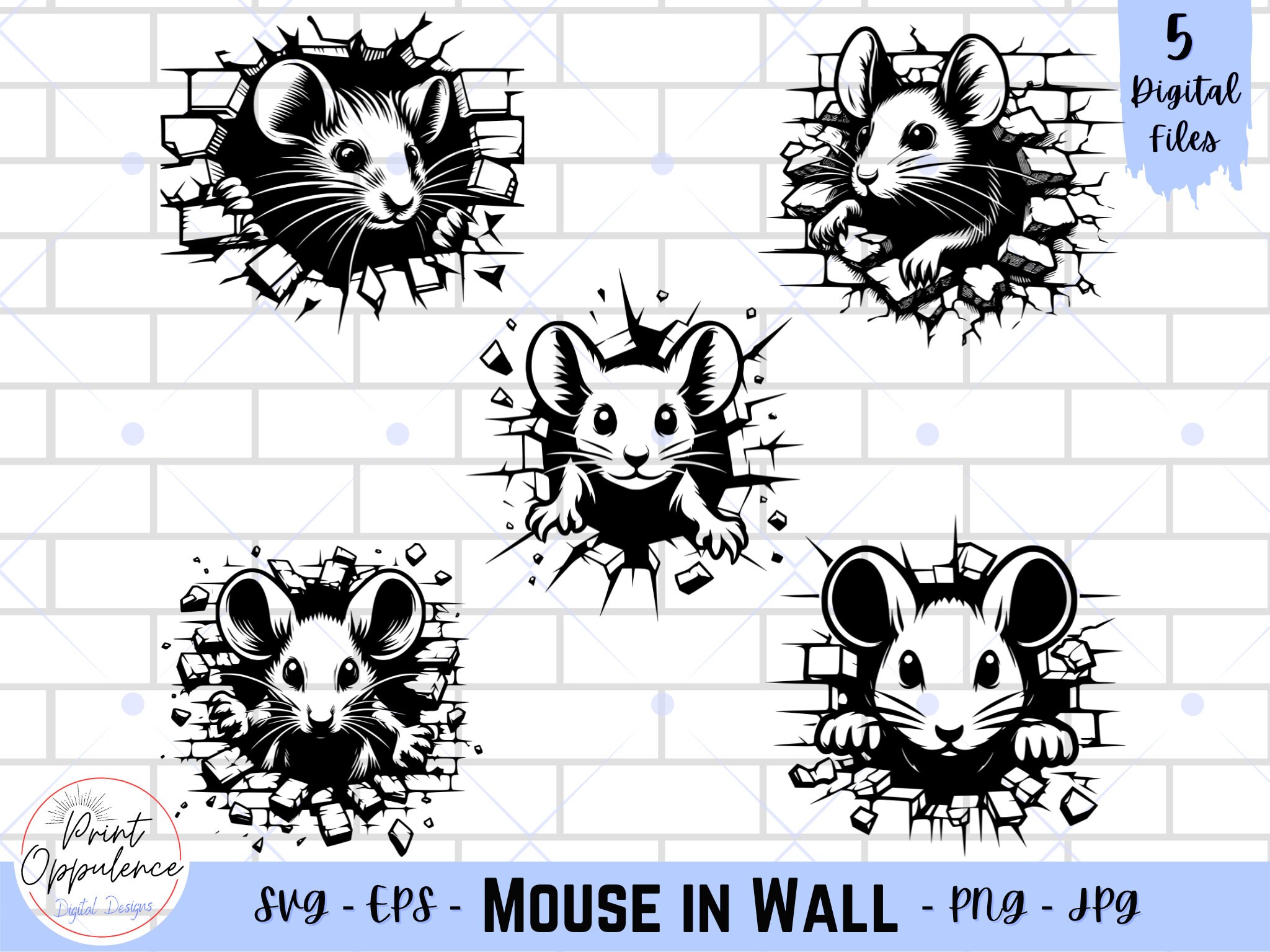 Mouse Vector File Image Mouse in Wall Svg Digital Download Mouse Vector File Mice Png Animal ...
