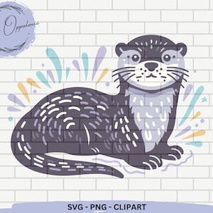 Cute Otter SVG Digital Download files for Cricut Otter Clipart Instant Download Otter Silhouette for stickers, Animals Svg