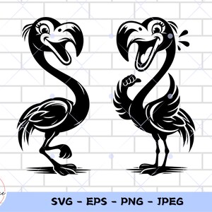 Funny Flamingo SVG: Printable Vector Cut File (Digital Download)