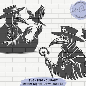 Plague Doctor Svg Digital Download Vector files for tshirt Plague Doctor PNG Instant Download, Doctor Silhoutte