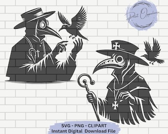 Plague Doctor Svg Digital Download Pliki wektorowe na koszulkę Plague Doctor PNG Natychmiastowe pobieranie, Doctor Sylhoutte