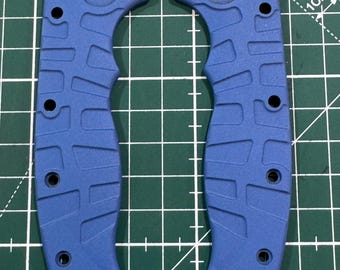 Titanium scales for Demko AD20.5 Cerakote Patriot Blue