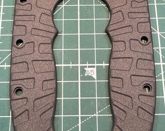 Titanium scales for Demko AD20 Cerakote Cobalt Black