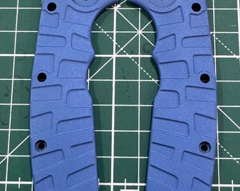 Titanium scales for Demko Shark-Cub Cerakote Patriot Blue