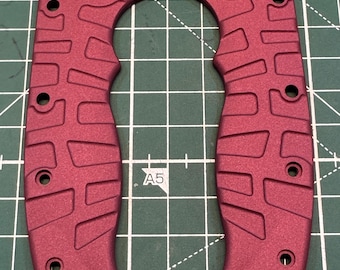 Titanium scales for Demko AD20.5 Cerakote Cranberry Frost Finish