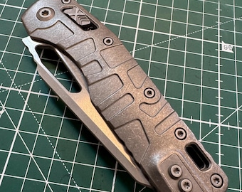 Titanium scales for Microtech MSI - Ambidextrous clip mount Stonewashed finish