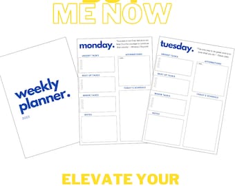Printable 7 Day Weekly Planner Template, Digital 7 Day Weekly Planner ...
