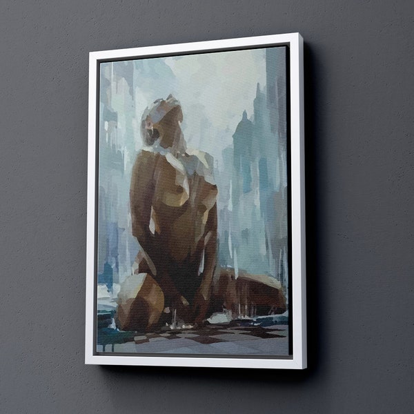 Naked Woman Painting Canvas, Naked Woman Poster Art, Bedroom Wall Art, Sensual Photo Wall Decor, Sensual Photo Art, Ready to Hang