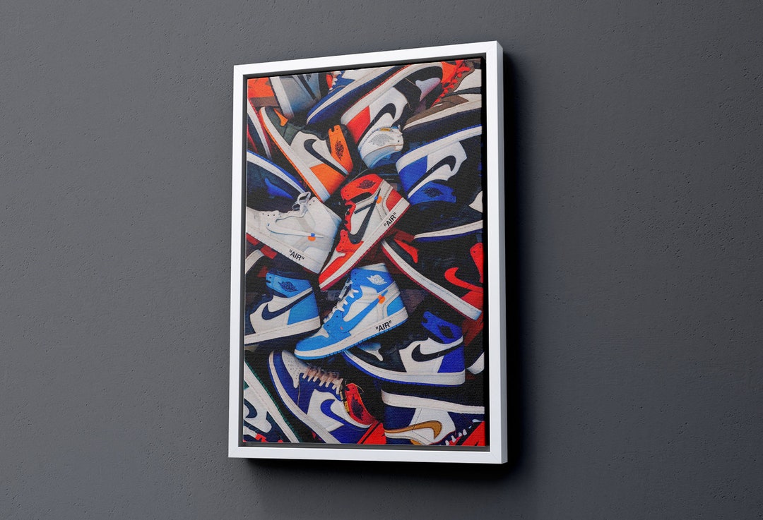 Air Jordan Sneaker Canvas Wall Art, Jordan Shoes Print Canvas, Air