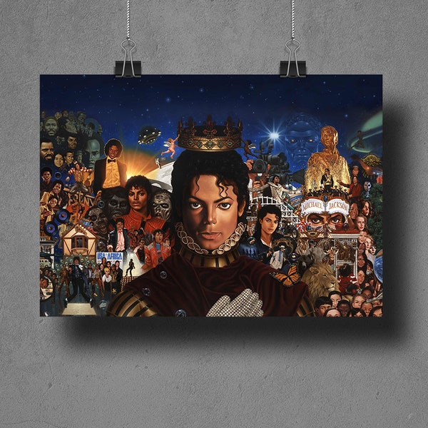 Pop King Michael Jackson Canvas Print, Michael Jackson Wall Art , Decoration Music and Dance Room Canvas Decor