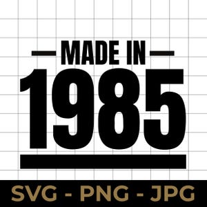 1985年製 SVG、40周年記念カットファイル、PNG、JPG CricutとSilhouette用の印刷可能なデザイン、40周年記念デザイン