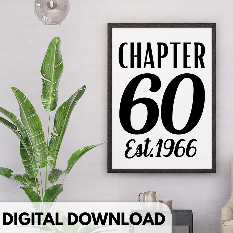 Chapter 60 SVG, 1966 60th Birthday Cut File, PNG Printable - Etsy