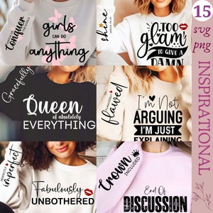 Boho Motivations SVG PNG Bundle, Selbstliebe SVG Bundle, Inspirierende Ärmel Sweatshirt Design SVG Bundle, bevollmächtigte Frauen SVG, Png-Datei.