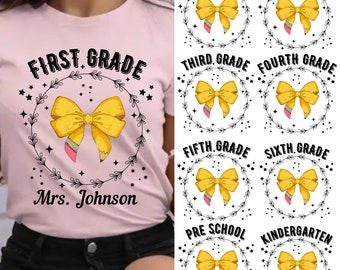 Coquette Teacher Png, Teacher Pencil Coquette Bow Png, Teach Love Inspire Png, Teacher Gift, Back To School, Teacher Appreciation Gift.