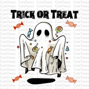 Halloween Truco o Trato Svg, Fantasma Svg, Retro Halloween Png, Arte de Halloween, Boo Svg, Horror Svg, Descarga Digital, Imágenes Prediseñadas de Halloween