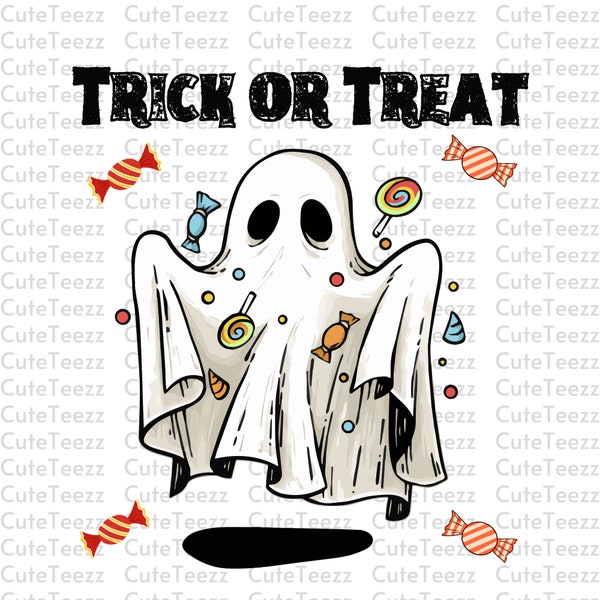 Halloween Trick or Treat Svg, Ghost Svg, Retro Halloween Png, Halloween Art, Boo Svg, Horror Svg, Digital Download, Halloween Clipart