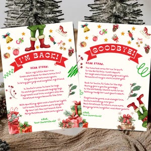 Edytowalny zestaw listów Elf Arrival And Goodbye, Kombinacja listów Elf na Boże Narodzenie, Aktywności Elfów, List powitalny Elfów, Szablon do druku