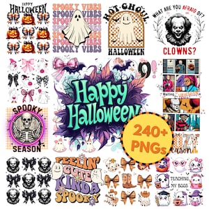 Paquete Mega Halloween Png, Diseños de Películas de Terror, Paquete Retro Halloween Png, Paquete Otoño Png, Vibraciones Espeluznantes Png, Truco o Trato, Calabaza Png.