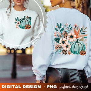 2 Boho Pumpkins Fall PNG Leopard Pumpkin Boho Fall Shirt Png Fall Pumpkin Season Boho png Trendy Fall Thanksgiving Autumn vibes Png ORIGINAL