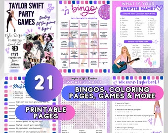 Taylo Swiftie Party Games, Taylor Party Game Bundle, T Swift Party, Kid Party Games, Kid Birthday Games Bundle,Eras Tour, Party Decor.