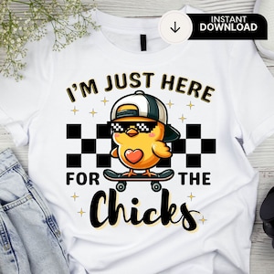 Estou aqui apenas para os pintinhos Png, Camisas de Páscoa para crianças Png, Páscoa Png, Feliz Páscoa Png, Retro Páscoa Png, Criança Páscoa, Png Designs.