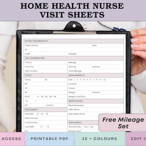 Home Health Nurse Visit | Home Health Form | Template | OASIS | Skilled Nurse Visit | Nurse Form | RN planner | Printable PDF & Canva Edit