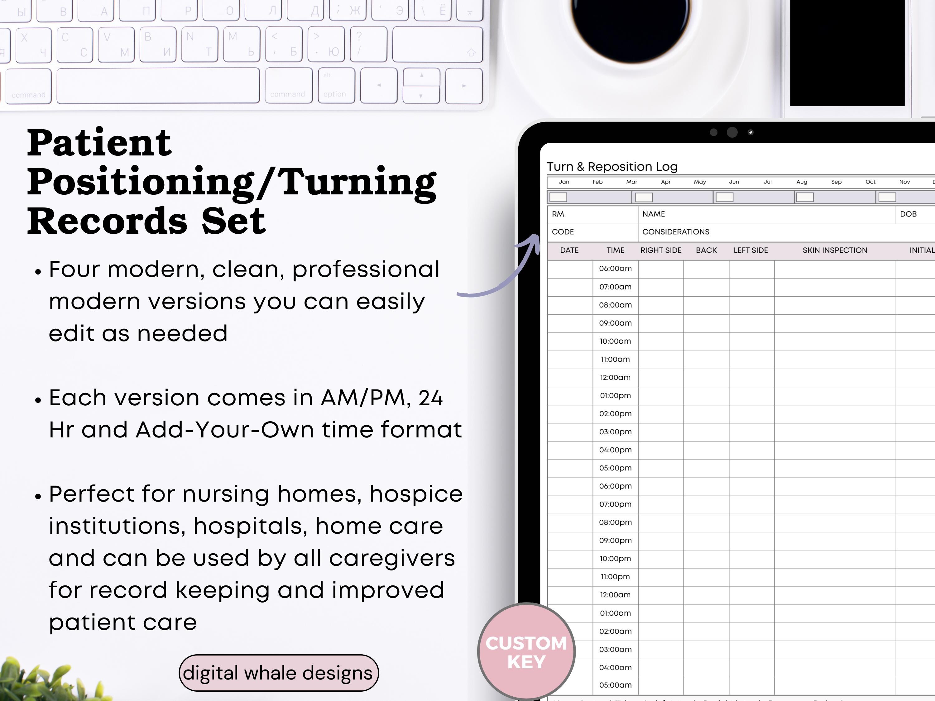 Daily Repositioning Chart.pdf Patient Turning & Repositioning Set - Pressure Injury Prevention for ...