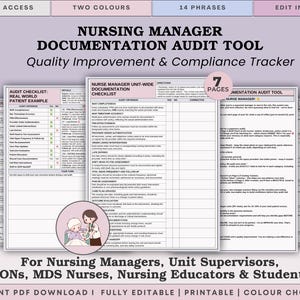 Nurse Manager Documentation Checklist Audit Toolkit -  Nursing Unit-Wide Chart Review -DON  Quality Compliance Trackers