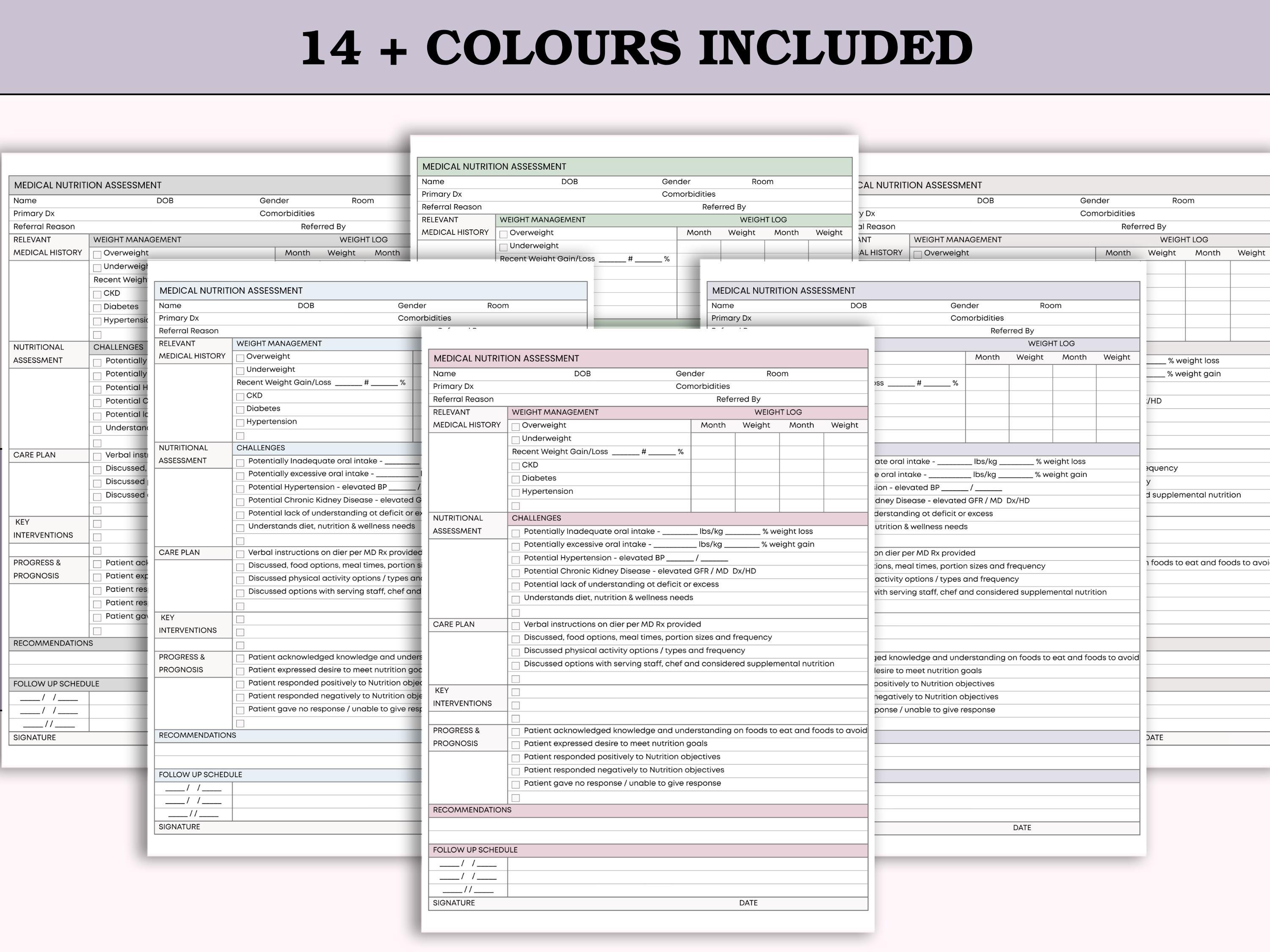 栄養ケースマネジメント評価概要ワークシート - LTC介護施設向けケアプランニング（PDF + Canva