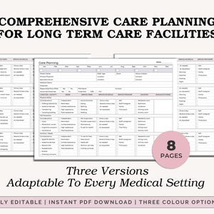 Care Plan Template for Long Term Care, Assisted Living & Nursing Homes ...