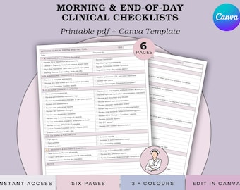 Director of Nursing Morning & End-of-Day Clinical Checklist Prep for DONs And Nurse Managers - Canva