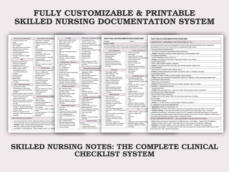 Skilled Nursing Documentation Guide | 30 Clinical Checklists & Note ...