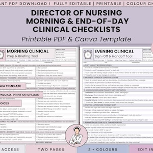 Förberedelse för klinisk checklista för sjuksköterskor och vårdchefer på morgonen och vid dagens slut