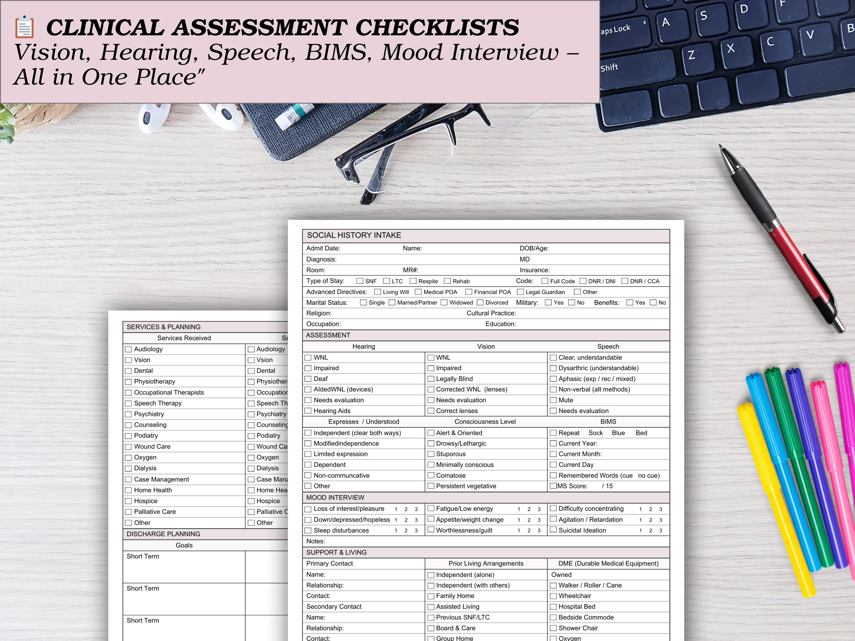 Comprehensive Social History & Intake Assessment Form | Social Workers ...
