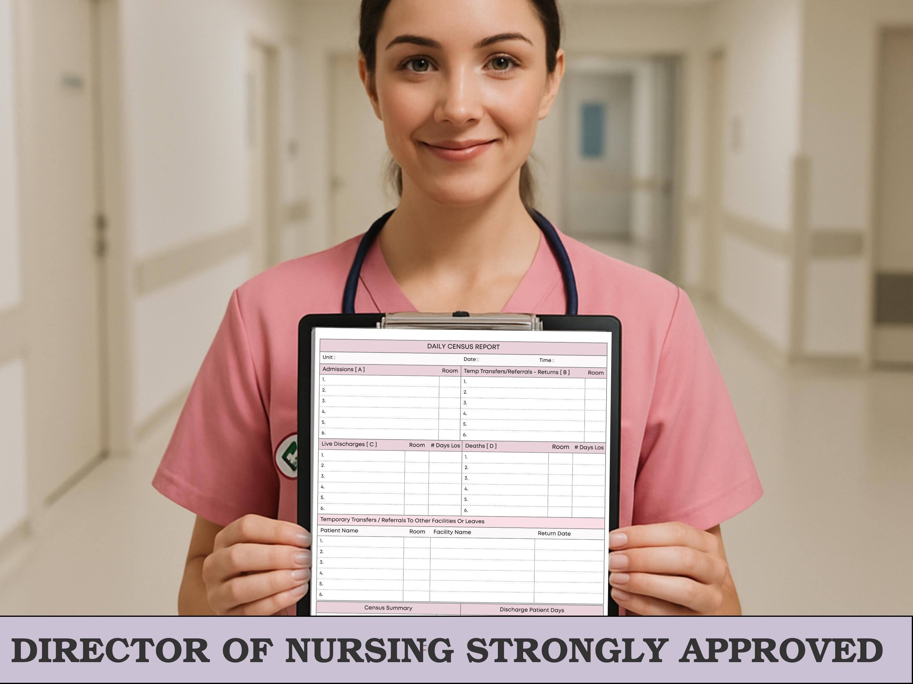 Low Census Rotation Tracker Daily Nursing Census Report Log | ADT Tracker | Patient Days Calculator ...