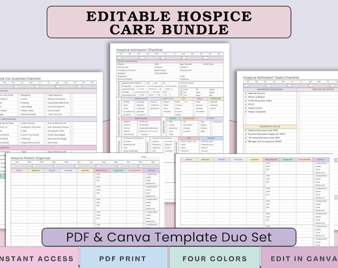 Editable Hospice Admission Checklist for Hospice Nurse Patient Sheet ...
