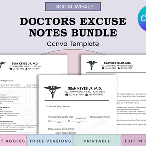 Plantilla de nota de excusa médica, plantilla de nota de excusa, nota de excusa médica, carta de excusa médica, carta de excusa escolar, nota médica Canva