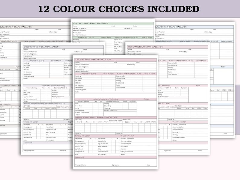 Occupational Therapy Evaluation Form- One Page OT Assessment Template ...