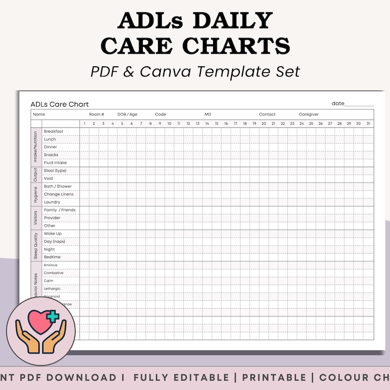Adls Chart.pdf Abdl - Etsy
