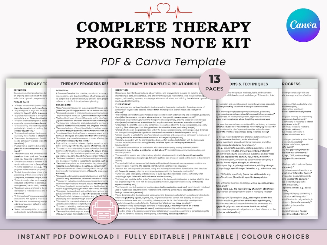 The Clinician's Phrasebook - 10 Cheat Sheets & Progress Note Templates ...