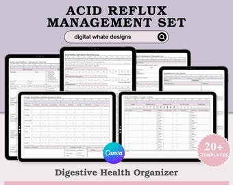 Acid Reflux Tracker: Meal & Symptom Log - GERD Heartburn Relief (Printable)