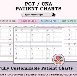 Editable CNA Shift Report Sheet | Certified Nursing Assistant Brain Sheet for 6 Patients | Patient Care Tech |CNA Shift Planner|nurse report