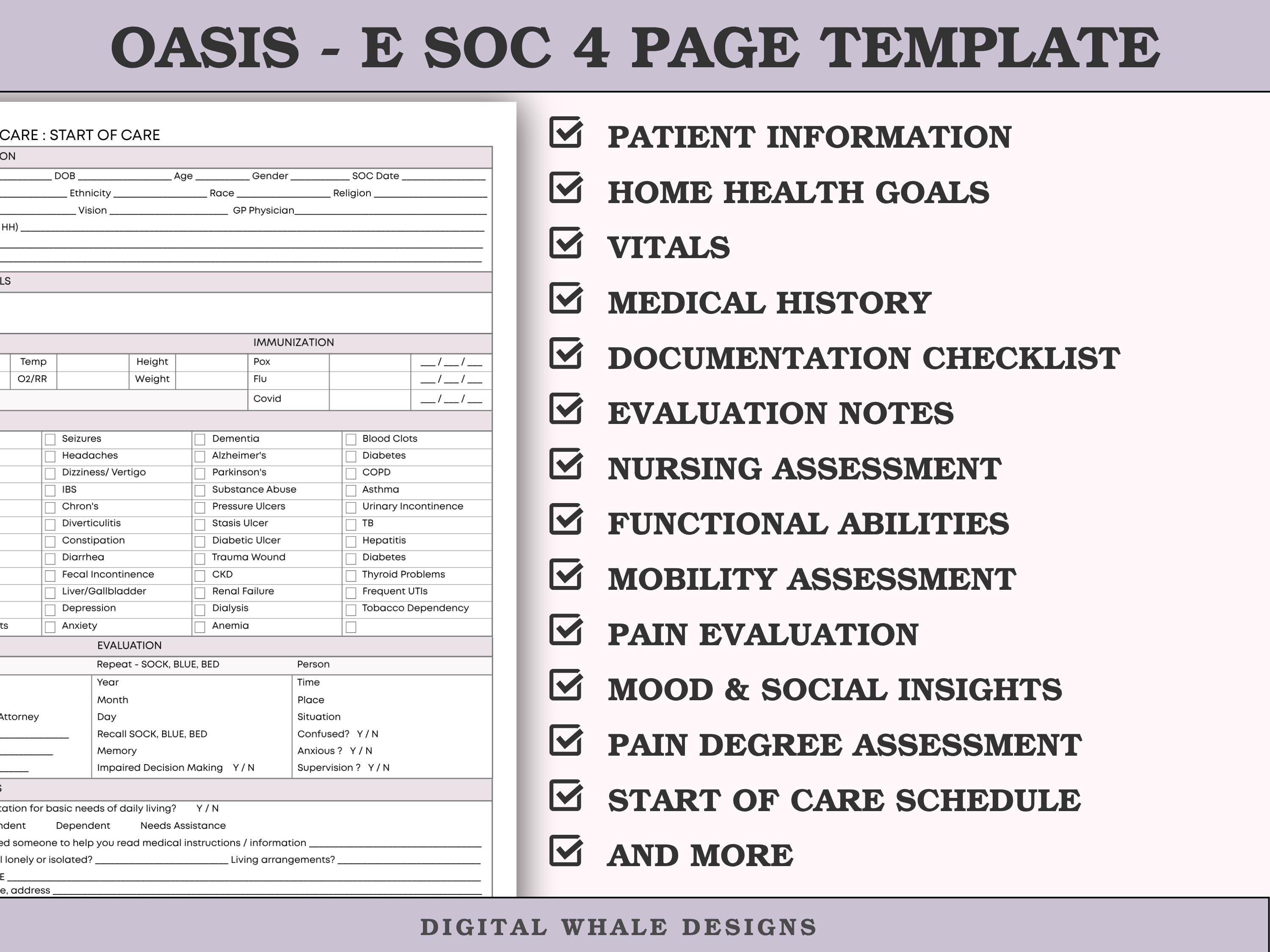 OASIS-E Home Health Nurse Cheatsheet -start of Care SOC Nursing ...