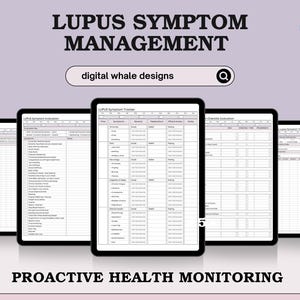Suivi des symptômes du lupus - Agenda santé hebdomadaire et mensuel - Journaux douleur et humeur (PDF imprimable + Canva)