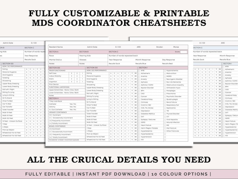 MDS 3.0 Assessment Cheat Sheet - RAI MDS Coordinator Resident Data ...