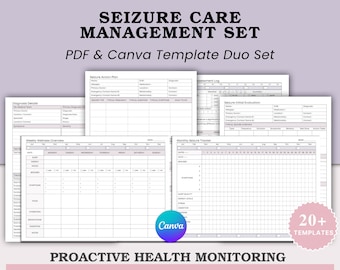 Epilepsy Seizure Tracker Bundle - Printable Evaluation, Care Plan, Symptom Trackers - For Patients and Caregivers